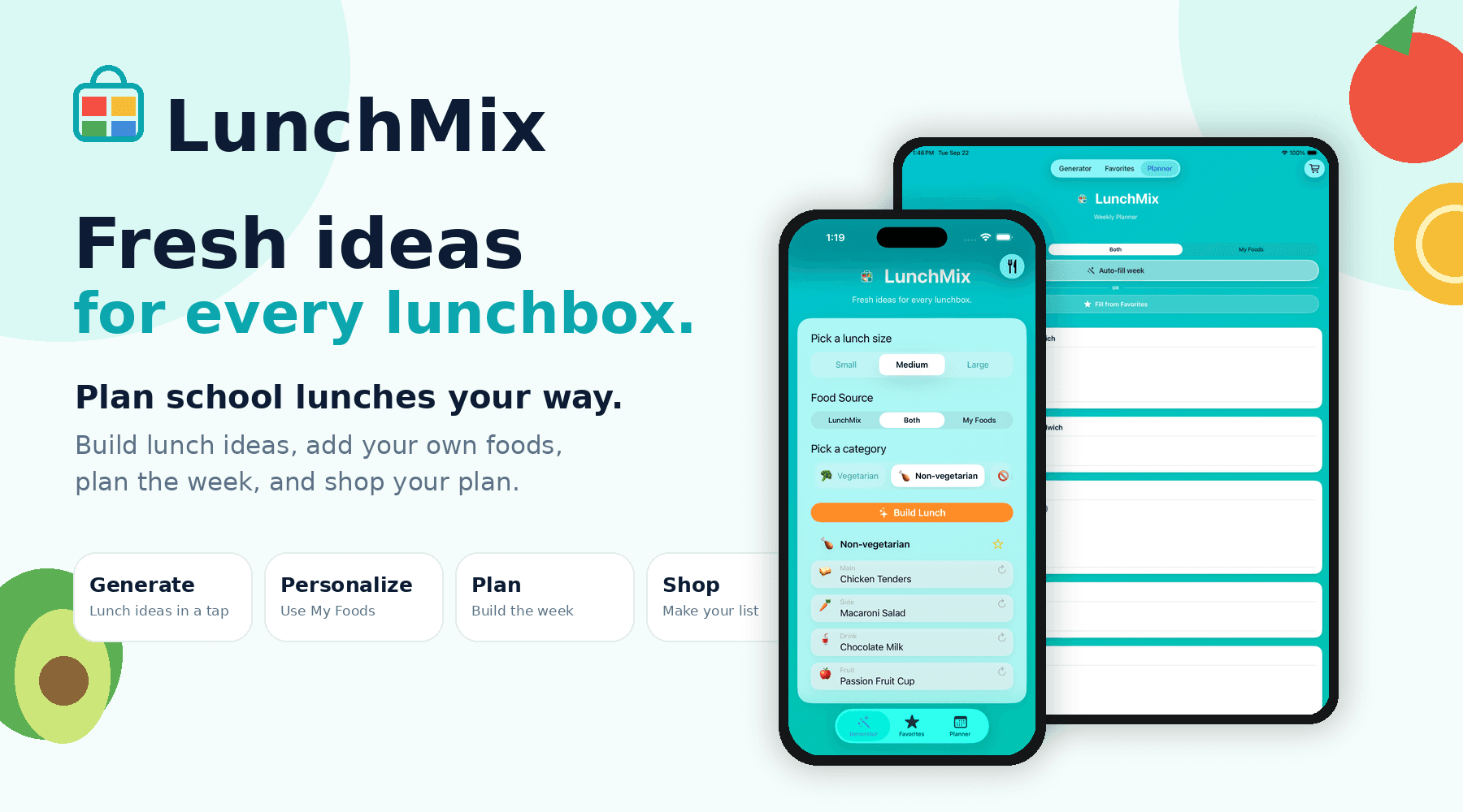 LunchMix on iPhone and iPad